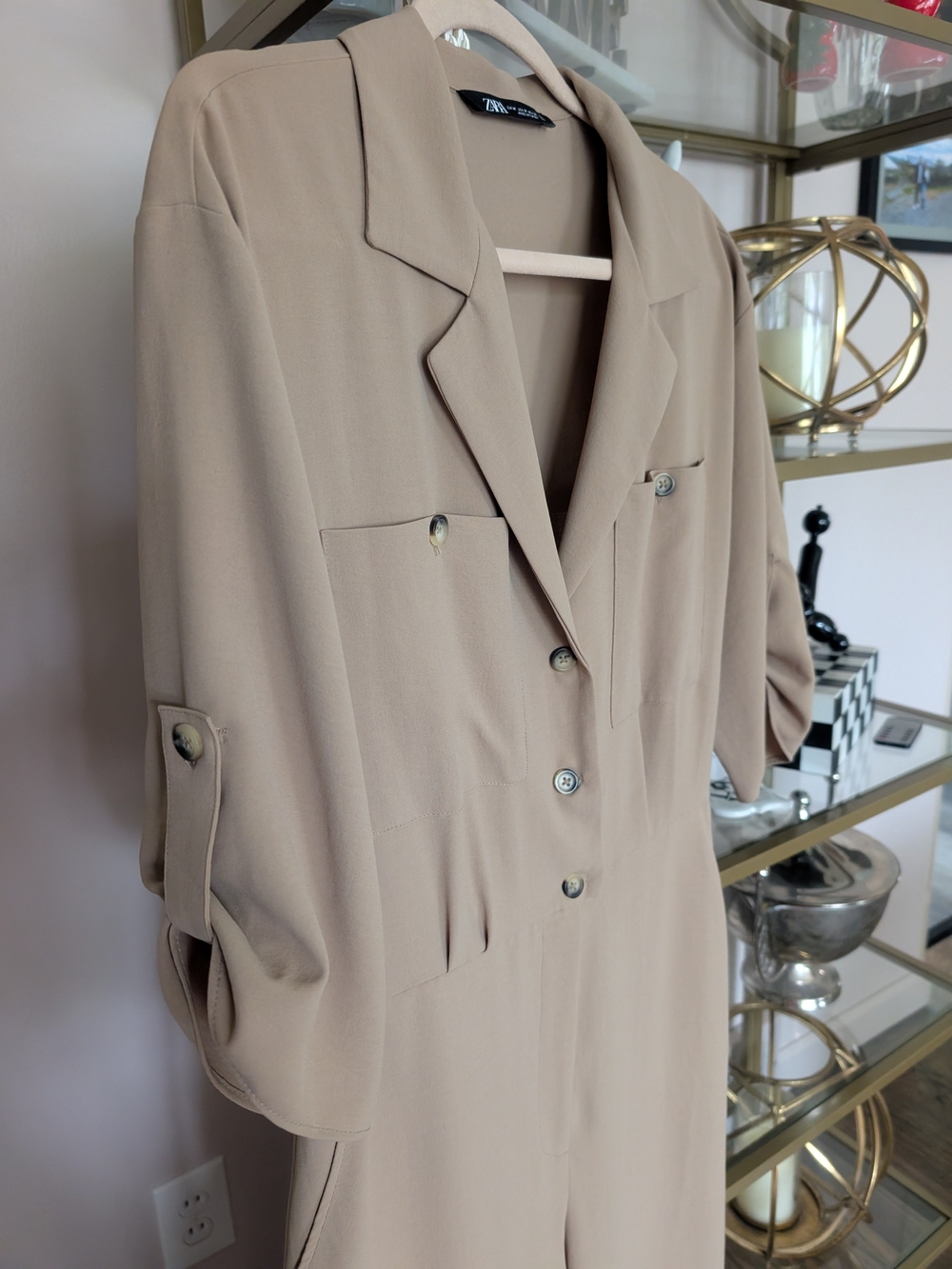 Zara Taupe Utility Jumpsuit (Never Worn) - Picture 2 of 4